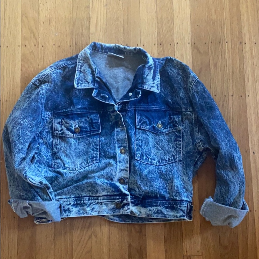 Vintage Acid Washed Denim Jacket - 100% Cotton
